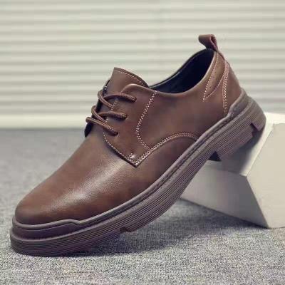 China British Style Breathable Men's Leather Shoes Comfortable Low Top Retro Business Casual Shoes for sale