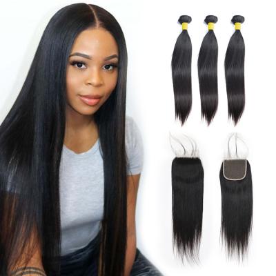 China Silky Straight Wave 3 Bundles and Closure, Curly Hair Weave with Lace Closure, HD 5x5 Closure and Bundle Deals for sale