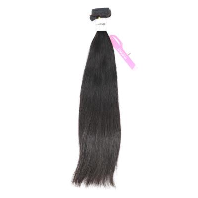 China Silky Straight Wave Hair Extensions Hairpiece 1B# Bundles With Double Closure Raw Remy Machine Hair Weft Wigs for sale