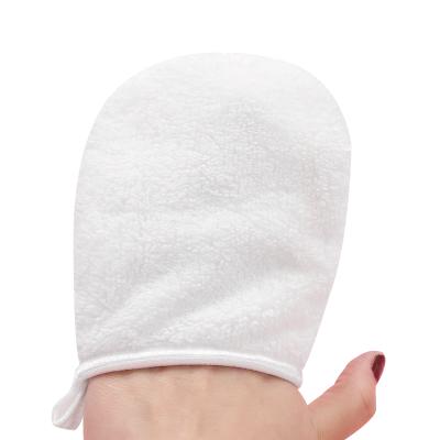 China Low MOQ Quality Assurance Microfiber Makeup Remover Beauty Cleaning Mitt Glove for sale