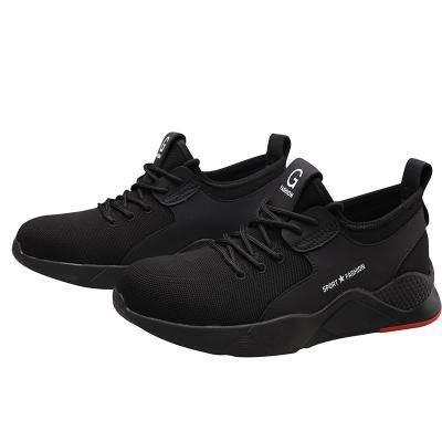 China 2020 Hot Selling Lightweight Black Breathable Theft Woven Woven Upper Anti-slip Safety Shoes Anti-skid Running Sports Shoes for sale