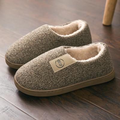 China Fashion Trend Good Quality Factory Directly Coffee Pink Gray Fur Bedroom Fashion Keep Warm Cotton Men Bedroom Slippers for sale