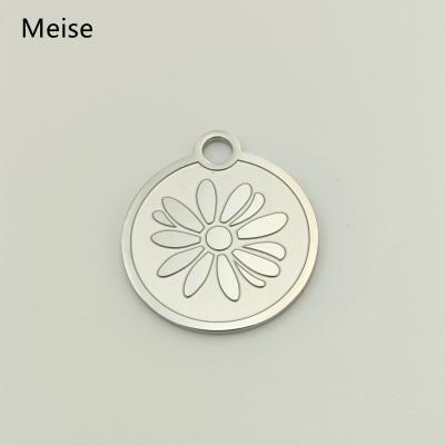 China Europe Yiwu Meise MS0011 Single Bone Listing Personality Temperament Stainless Steel Silver Dog Tag for sale