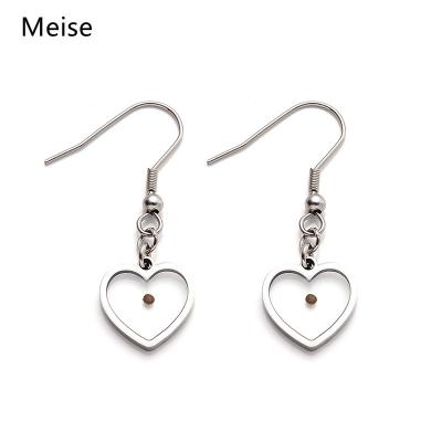 China Yiwu Meise Other Women's Mustard Seed Earrings Stainless Steel Heart Shaped Stud Earrings MS0135 for sale