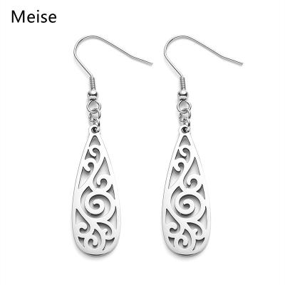 China Other Yiwu Meise MS0128 Retro Fashion Hollow Stainless Steel Stud Earrings for sale