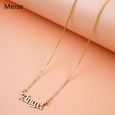 China The Other Yiwu Meise English Letter Clavicle Chain Fashionable Stainless Steel Angle Pendant Necklace MS0148 for sale