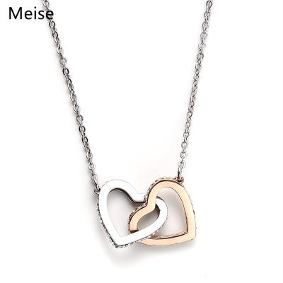 China The Other Yiwu Meise Clavicle Chain Valentine's Day Gift Simple Open Heart Pendant Stainless Steel Open Heart Necklace MS0144 for sale