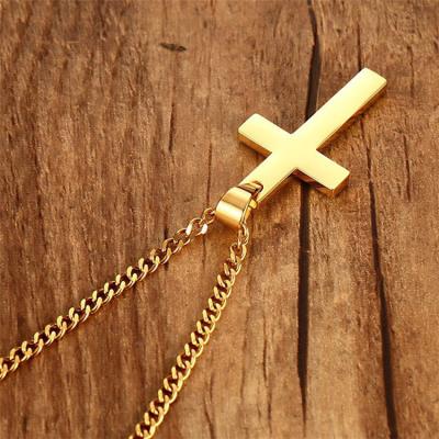 China Hiphop Yiwu Meise WW024 Fashion Stainless Steel Link Chain Jesus Cross Pendant Necklace For Men Couple Friend Prayer Jewelry for sale