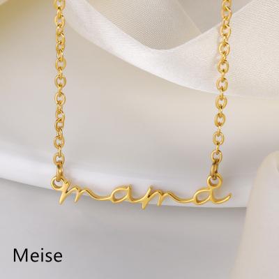 China Yiwu Meise Mom's Mother's Day Gift Stainless Steel Other Mom Name Necklace Engraved Necklaces XX0297 for sale