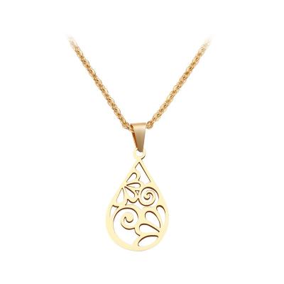 China Other Yiwu Meise YHM0914 Stainless Steel Necklace For Women Flower Pattern Choker Gift Pendant Necklace for sale