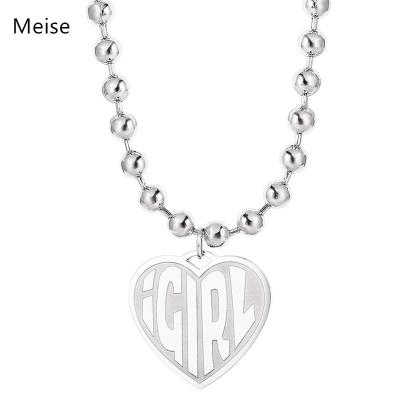 China Yiwu Meise Stainless Steel Double Butterfly Necklace Streetwear Casual/Sporty Female Gothic Pendant Chain Necklace for sale