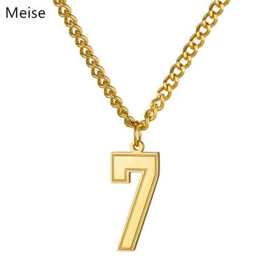 China Customized Yiwu Meise Stainless Steel Casual / Sports Baseball Angel Number Necklace for sale