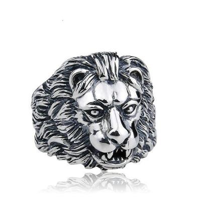 China Other Yiwu meise ZZ479 Vintage Biker Mens King Head Titanium Steel Stainless Steel Punk Ring for sale