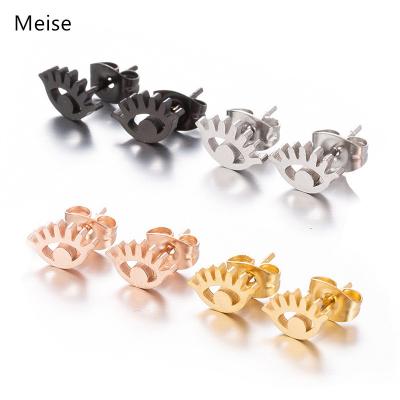 China Yiwu Meise YY642 Fashion Jewelry Yiwu Meise YY642 Other Style Eyelash Gothic Stud Earrings Cute Gold Eye Earrings For Girls Stainless Steel Earrings for sale