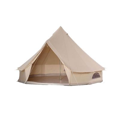 China Custom luxury straight tie type glamping 3m 4m 5m 6m cotton canvas yurt tenda bell tent for outdoor camping for sale