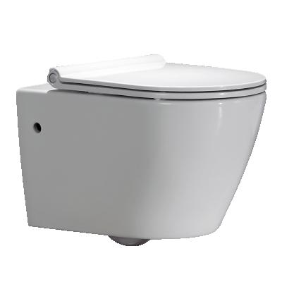 China Double-Stream WC Ceramic Rimless Smart Wall Hung Toilet With Tank Cover Wholesale White Sale Bidet Bathroom Piece Modern Model Rohs for sale