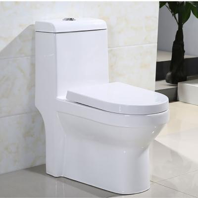 China Double-Flow Bathroom Comode Wc WC Wares One Piece Ceramic Sanitary Toilet For South American for sale