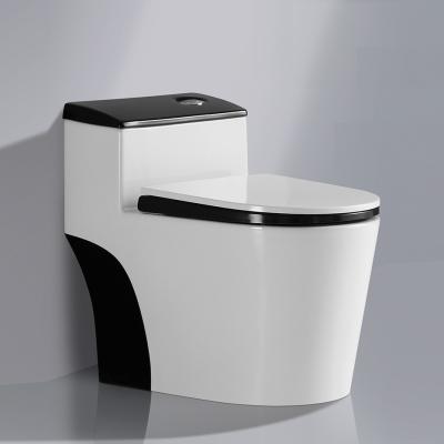 China Double-Flow High Quality American Western Black White Ceramic Toilet for sale