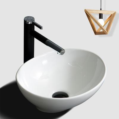 China Easy Clean Sanitary Ware Ceramic Countertops Oval Mounted Bathroom Sink Table Top Basin Bathroom Sink for sale