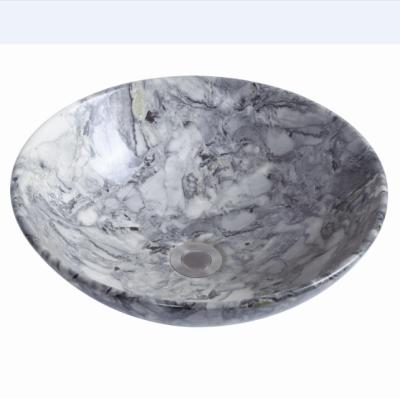 China Modern Art Ceramic Wash Countertop Round Shape Marble Bathroom Basins for sale