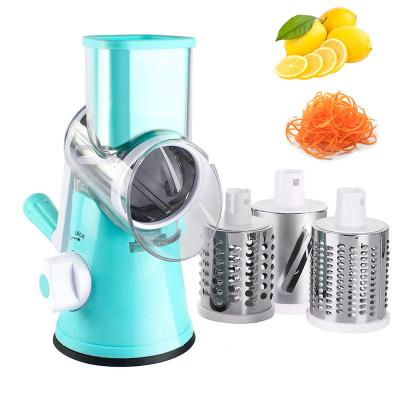 China Sustainable Multifunctional Kitchen Machines 3 in 1 Veggie Chopper Rotary Cheese Grater Food Chopper Manual Slicer Grinder Cheese Shredder for sale