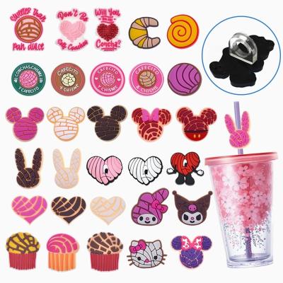 China Concha Straw Charms For Tumbers Wholesale viable Straw Topper Cafecito Y Chisme charm for tumblers Straw Cover Topper for sale