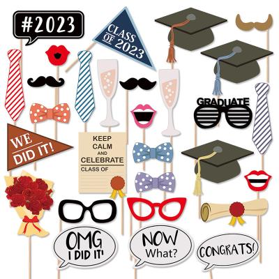 China Party Decoration Photo Booths Wholesale 29pcs Graduation Photo Booth Props For Congraduats Graduate Graduation Party Decoration for sale