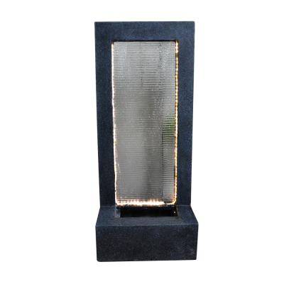 China Multi Function Rectangle Curtain Waterfall Fountain With Lights And Glass for sale