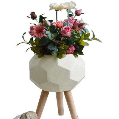 China Durable Garden Decoration Stone Fiberglass Flower Pot Planter for sale