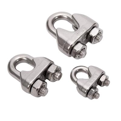 China Metric 304/316 Stainless Steel Wire Rope Clamp U Bolt Wire Rope Clip for Pipe Clamps Type Double Pipe Clamps in General Industry ZINC Finish for sale