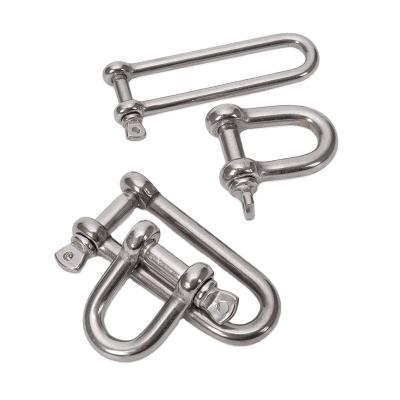 China Bolt Type DEE SHACKLES Technology 304 316 Stainless Steel Captive Screw Pin Wide D Shackles Precision Casting for sale