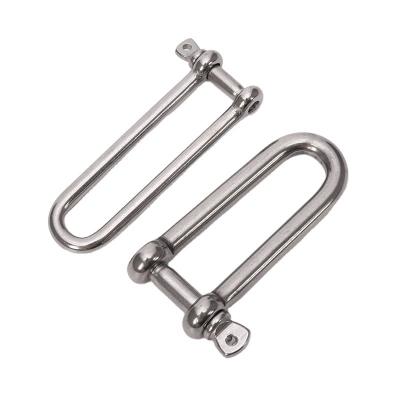 China Healthcare Marine Hardware Heavy Duty Stainless Steel 304/316 Long D Shackle with Screw Collar Pin and High Polished Surface for sale