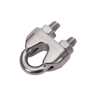 China 304 Stainless Steel Stocked 4.6mm DIN741 Wire Rope Clip for Double Pipe Clamps Metric Measurement System OEM Customized for sale