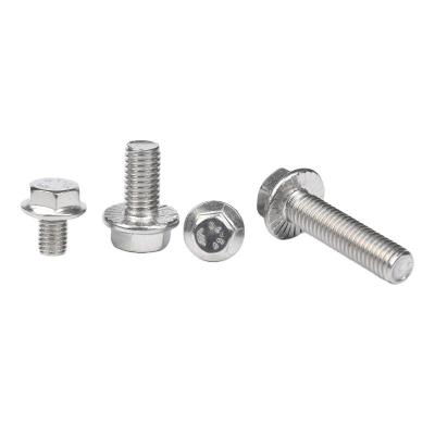 China Stainless Steel Carriage Bolts DIN6921 A4-80 Grade M12 M16 M20 Hex Serrated Flange Bolt for Industrial Applications for sale