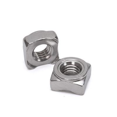 China Metric M6 Carbon Steel ANSI/ASME Standard DIN928 Square Weld Nut for Spot Welding Customized Plain Finish Customized for sale