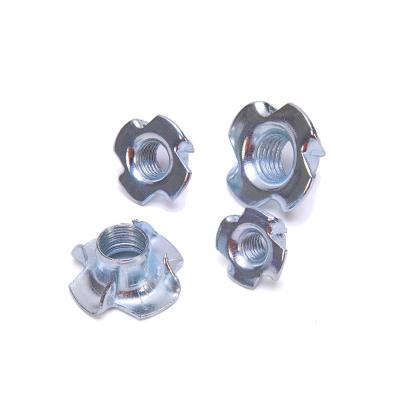 China Furniture Hardware Four Claws Nut Speaker Nut T-nut Blind Pronged Tee Nut com acabamento cromado de aço inoxidável à venda