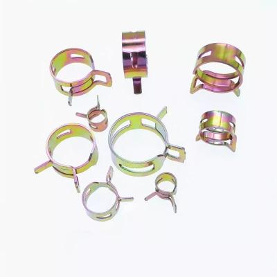 China En stock ZINC Vacuum Spring Fuel Oil Water Cpu Hose Clip Pipe Tube For Band Clamp Metal Fastener Spring Clips Fuel Clamp Hoops Tubo de aire en venta