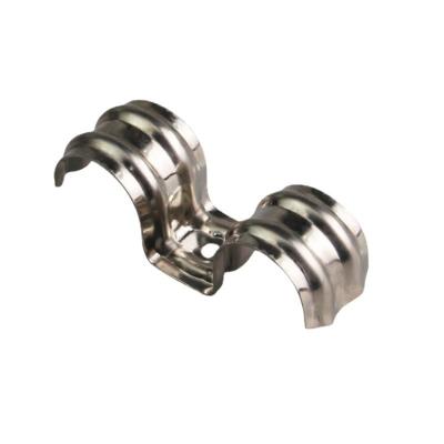 China Sample Bolts Clamp Type Heavy Duty Clamp for Two-Line Routing in Stainless Steel Saddle Pipe Clamps Metric Measurement System for sale