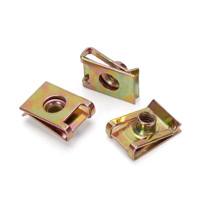 China M4-M10 Hexagon Head Plain Metal U-vormige Speed Clip Nuts Bevestigingen voor ijzer, koolstof, staal Zinkgeplatte Clamp Nut Reed Nut Zwart Te koop