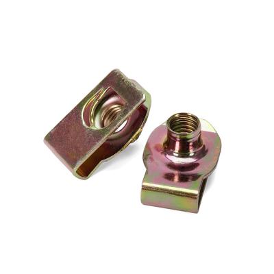 China Precision Nuts M4-M10 Metric Steel Leaf Plate Spring Speed Clamping Nuts met U Spring Clip Nut en Lock Nut Te koop