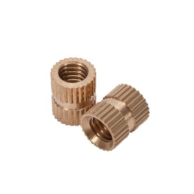 China BS Standard Stainless Steel Round Brass Knurled Threaded Insert Nut for Plastic Injection Molding 10mm Bolts Length for sale