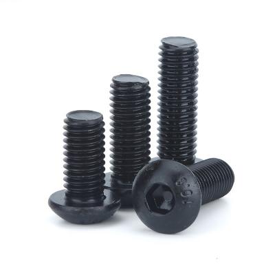 China ISO Standard Pan Head 1/4-20*1/2 inch Grade 12.9 Black Hexagon Socket Screw with Full Thread and Hexagon Drive for sale