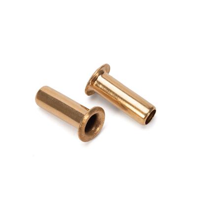 China JIS Standard Brass Custom Copper Aluminum Hollow Tubular Rivet Uncoated Finish for Industrial Applications for sale