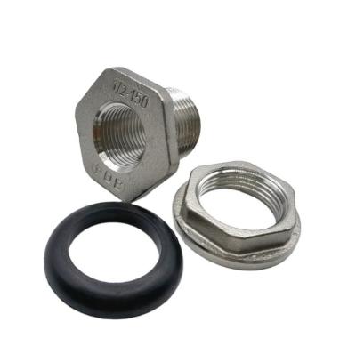 China Hexagon Head Stainless Steel Toliet Water Tank Fittings featuring Male Thread Nipple Connector and Equal Head Design for sale