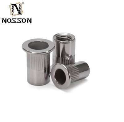 China 304 Stainless Steel Zinc Plated Carbon Steel Black Oxide Countersunk Flat Head Knurled Blind Rivet Nut for Construction for sale