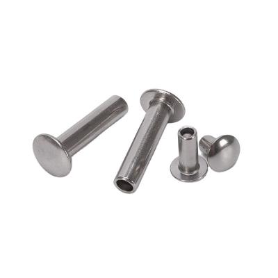 China Bright Finish Pan Flat Head Semi-hollow Semi-tubular Rivets for Aluminium and Stainless Steel in ISO Standard for sale