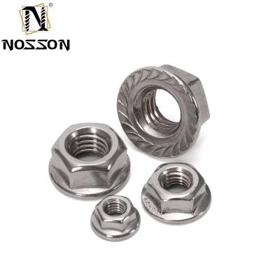 China ANSI/ASME Padrão de aço inoxidável Hexagon Flange Nut M4 M5 M6 M8 M10 M10 Thread DIN6923 para várias indústrias à venda