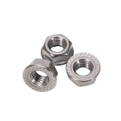 China Metric Measurement System DIN6923 SS304 SS316 Standard M6 M7 M8 M10 Large Serrated Hex Flange Nuts for General Industry for sale