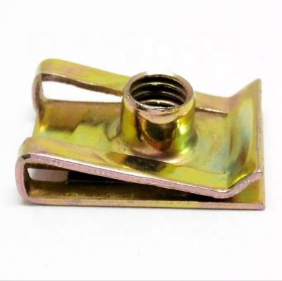 China Item OEM Precision Nut Zilveren roestvrij staal Spring U-Nut Clip Nut met Spot Design en Cadmium geplatte afwerking Te koop