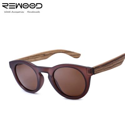 China Fashion Sunglasses Zebra Natural Wooden Lens Brown PC Lens Polarized Sunglasses For Men for sale